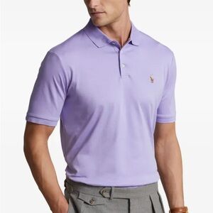Polo Ralph Lauren Pima Cotton Polo Shirt Purple  Slim Fit Short Sleeve Logo Prep